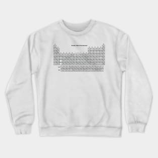 Black and White Periodic Table with 118 Elements Crewneck Sweatshirt